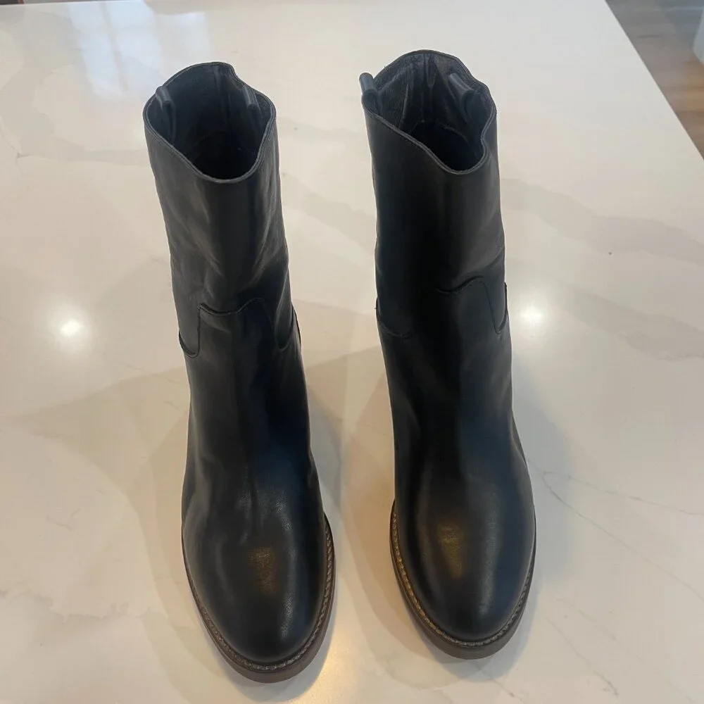 Free People Tabby Black Leather Ankle Boot Women’s Size EU 39.5 /US 9